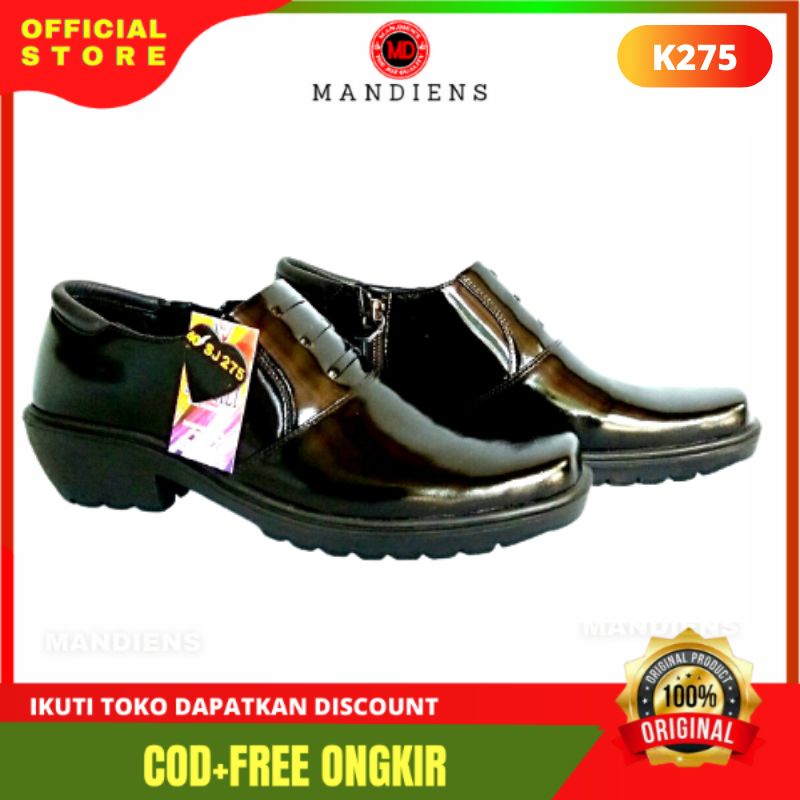 MANDIENS SJK275 - Sepatu Pantofel Pria Medali Original Kulit Sapi Asli Sol Tebal Jenggel Gaya Koboi