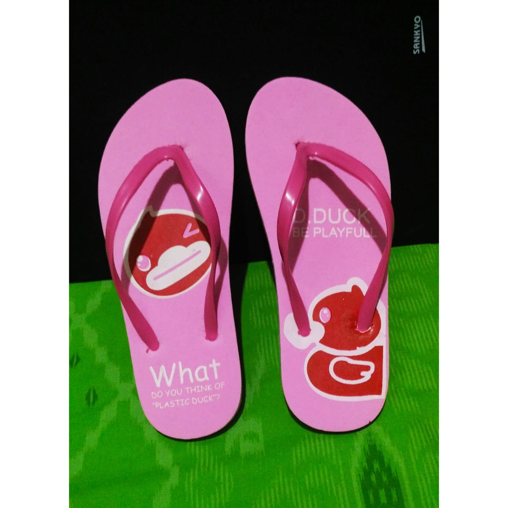 SANDAL JEPIT WANITA MOTIF D'DUCK BE PLAYFULL TERBARU