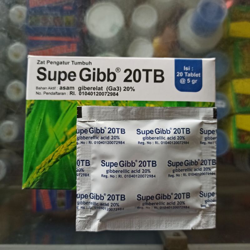 SUPE GIBB 20 TB 5 GR ZAT PENGATUR TUMBUH ASAM GIBERELAT ( GA3 20%) TABLET