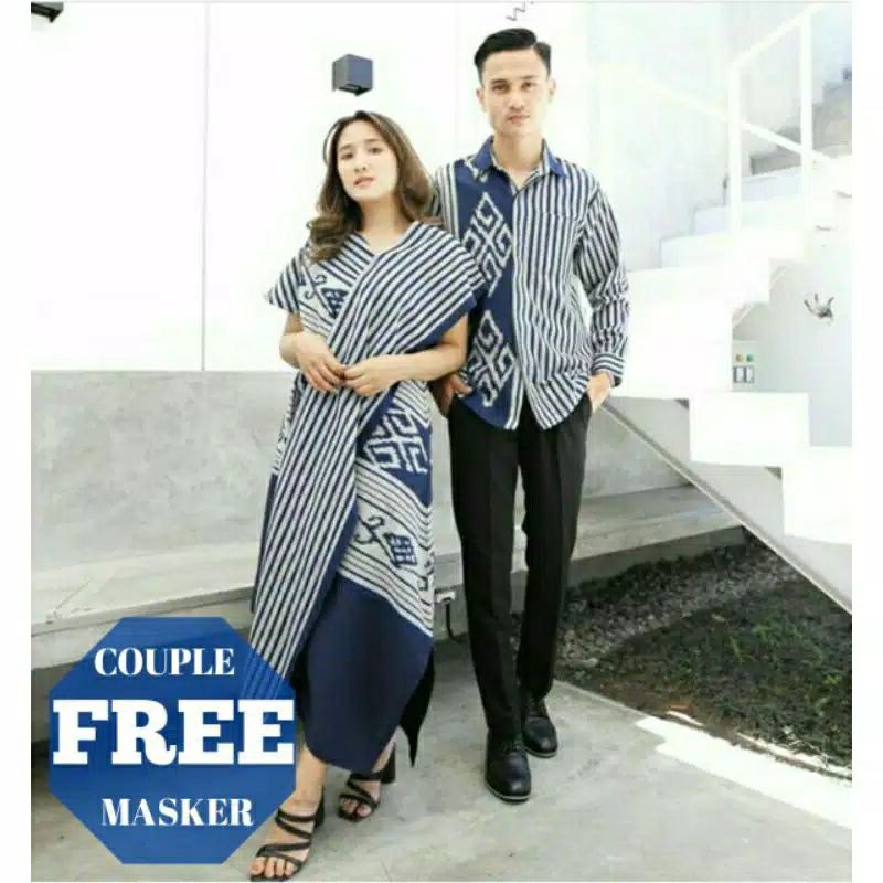 Dress tenun couple fely n kemeja tenun full