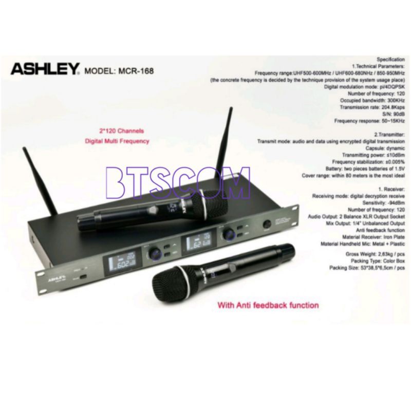 MIC WIRELESS ASHLEY MCR168 MIC WIRELESS ASHLEY MCR-168 ORIGINAL