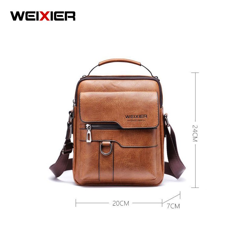 Tas Selempang WEIXIER 8642 Man Messenger Bag Tas Pria Kulit Premium Anti Air