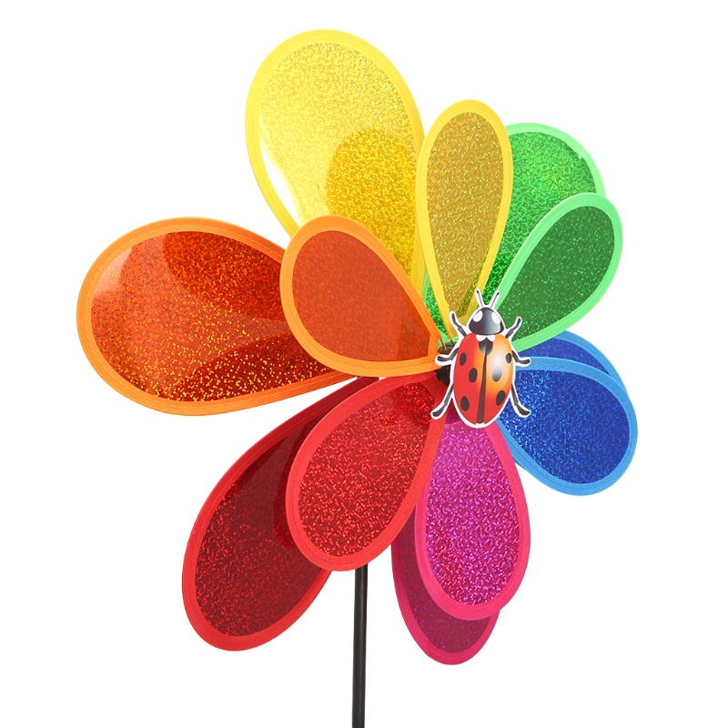 Mary Sequin Insect Windmill Whirligig Wind Spinner Dekorasi Taman Halaman Rumah Mainan Anak