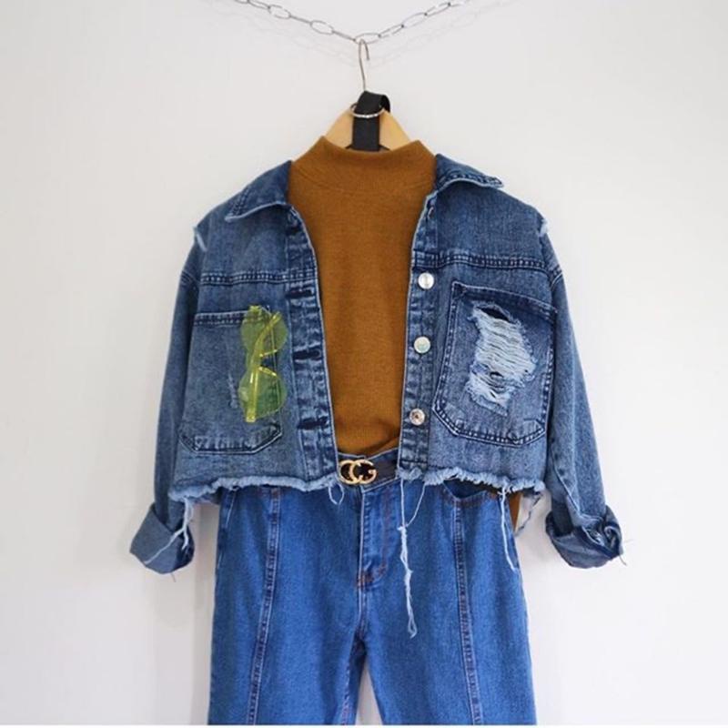 Jaket Jeans Jins Wanita Levis Kekinian Cewek Terbaru 2021  Nh798 [Ashanty Snow Ro]Jaket Wanit Oversi