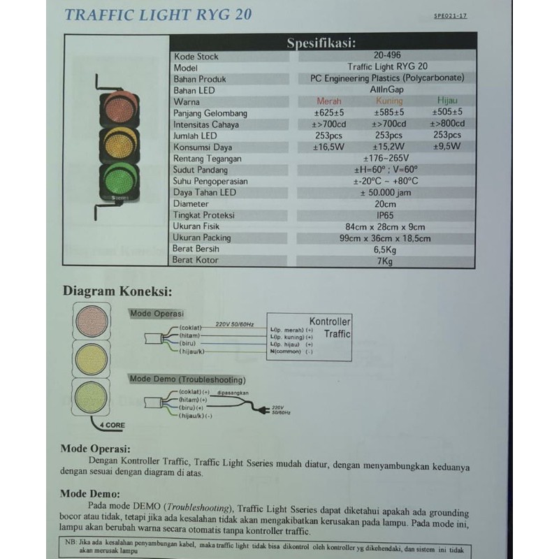 Lampu Lalu Lintas Traffic light 3 Lampu Red Yellow Green