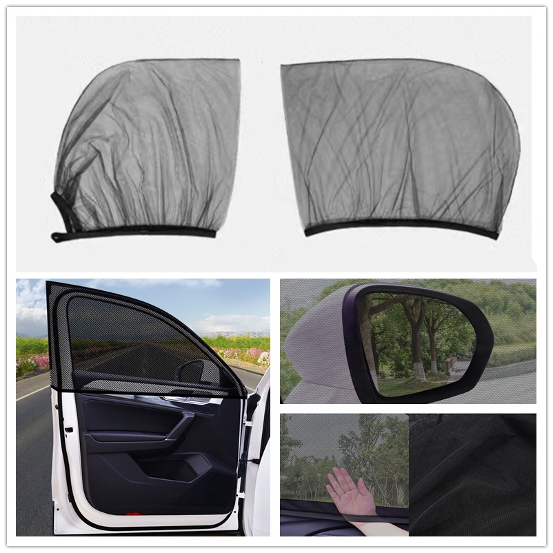 2 / 4pcs Car Window Screen Covers Front Door / Rear Side Window UV Sun Cover Shade Mesh Mosquito Net Car for Baby Child Camping