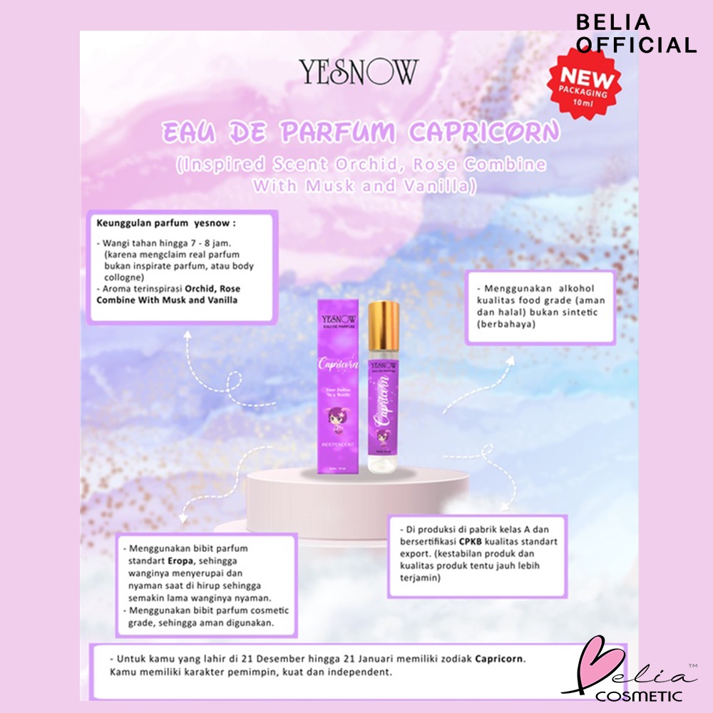 ❤ BELIA ❤ YESNOW Your Zodiac In a Bottle | Ukuran 10ml 4,5ml | Eau De Parfum | Parfume | Pewangi Badan | BPOM