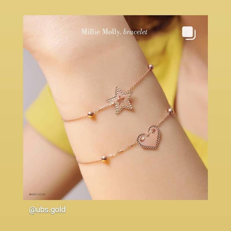 Kalung dan gelang serut bunga, kupu, star bintang, love plat UBS 8K