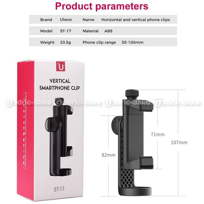 ULANZI ST-17 Holder U 360 Tripod Mount Smartphone Cold Shoe