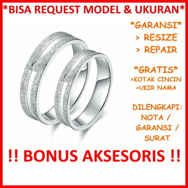 Garansi Silver Asli Bisa Pesan Model Cincin Couple Perak Kawin Tunangan Gratis Tulis Ukir Nama Id164