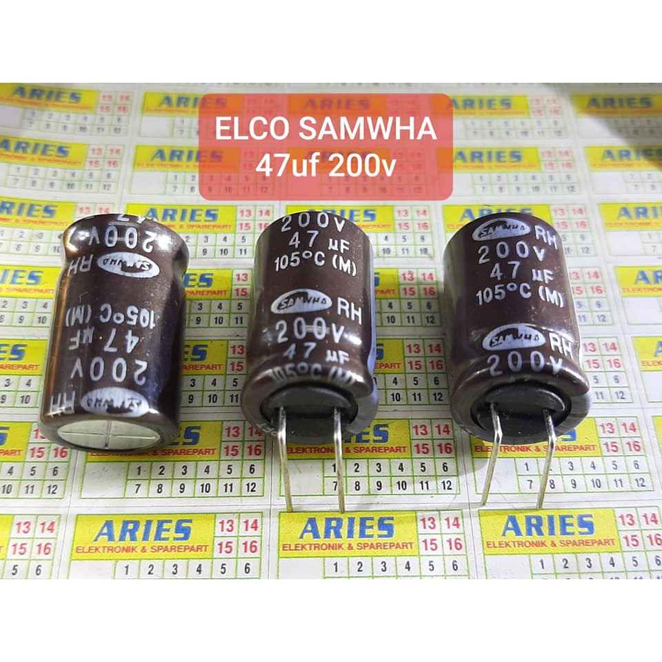 ELCO 47uf 200v pengganti 47uf 160V  SAMWHA ORIGINAL