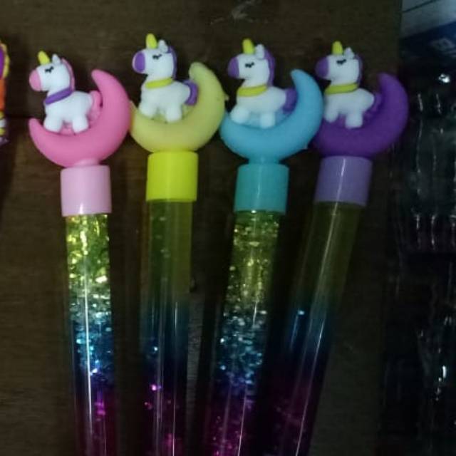 

Pen gel gliter warna warni air kuda pony bulan isi 12 pcs