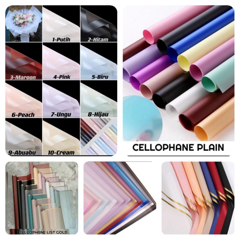 20 lembar kertas cellophane mix warna/wraping flower