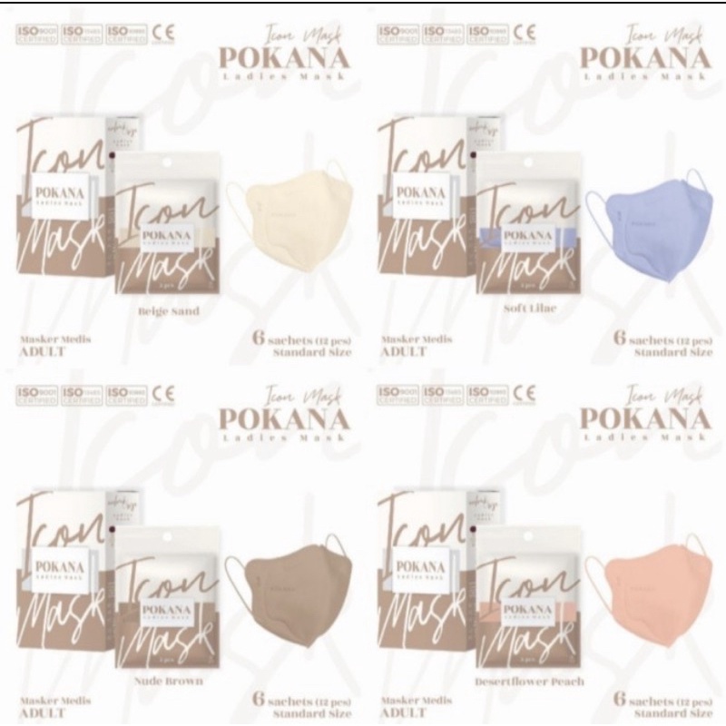 Masker pokana icon - 4ply - mix warna