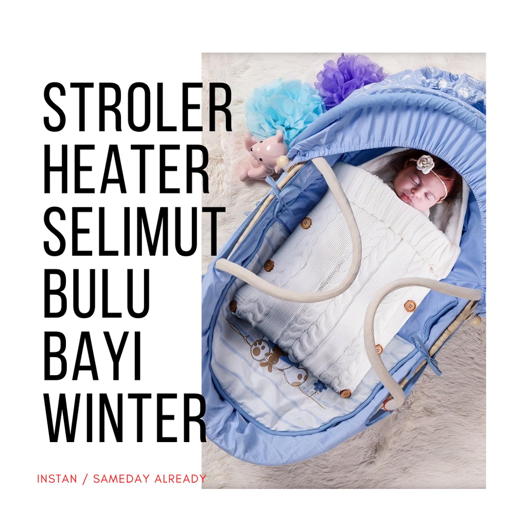 IMPORT Selimut Bayi Bulu Tebal Alas Stroller Winter Musim Dingin