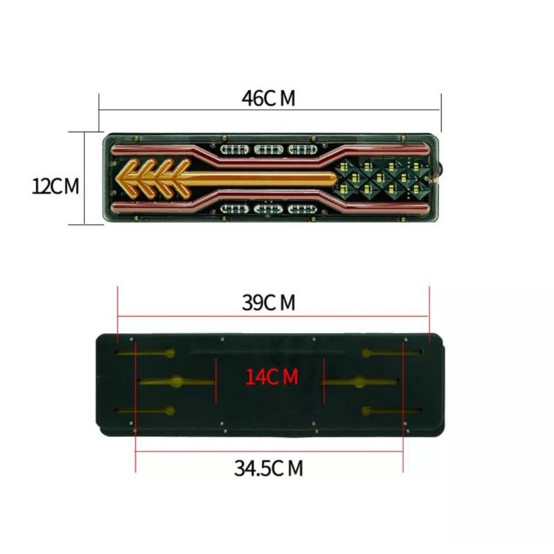 Stop Lamp Lampu Belakang Truk 24 Volt Model lamborgini