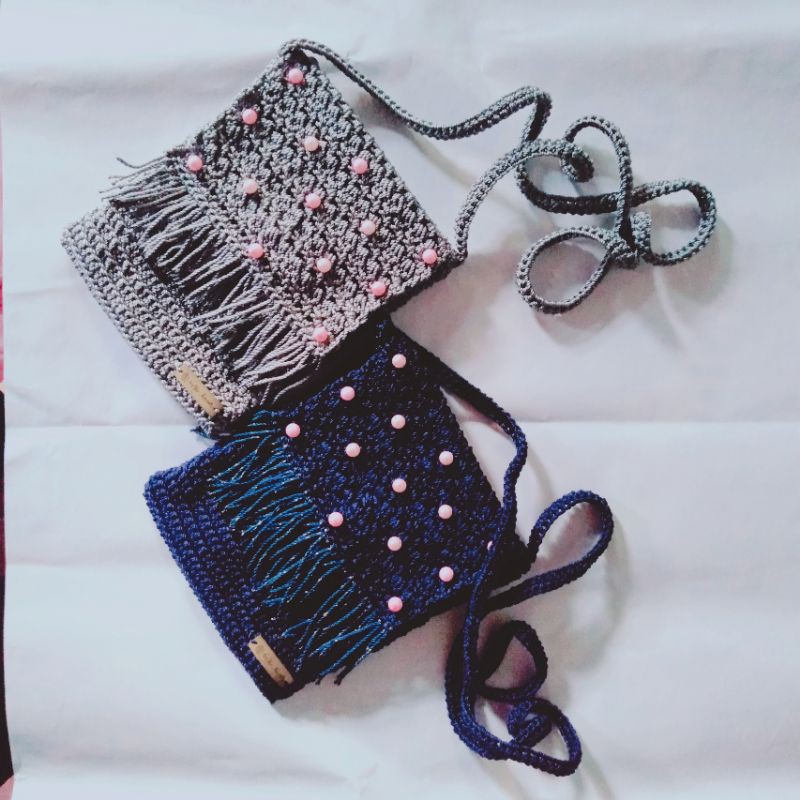 Tas Rajut Hp Lucu Slingbag rajut Tas Selempang rajut