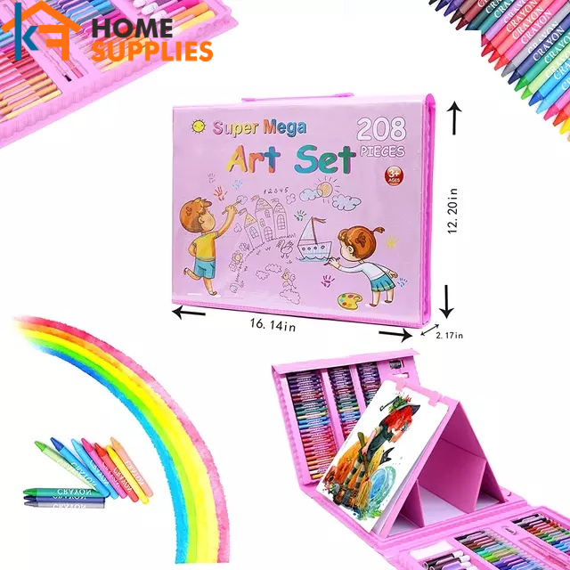 【KF】Oil Pastel 208 Pcs Krayon Set Pensil Warna &amp; Alat Menggambar / Crayon Alat Tulis &amp; Menggambar 208 in 1 Lengkap