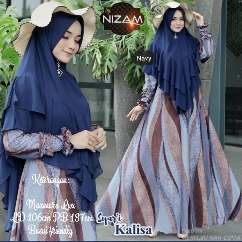 BAJU WANITA GAMIS SYAR'I DRESS MONALISA SET KHIMAR KHALISA