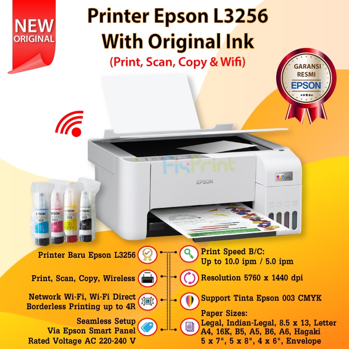 Printer Epson EcoTank L3256 l3256 l3256 A4 WiFi All-in-One Print Scan Copy New