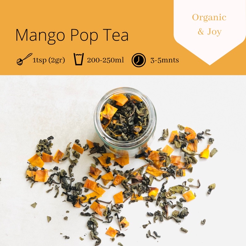 Organic&amp;Joy• Mango Pop Tea/ Teh Hijau Mangga (Tea blend,teh mangga)