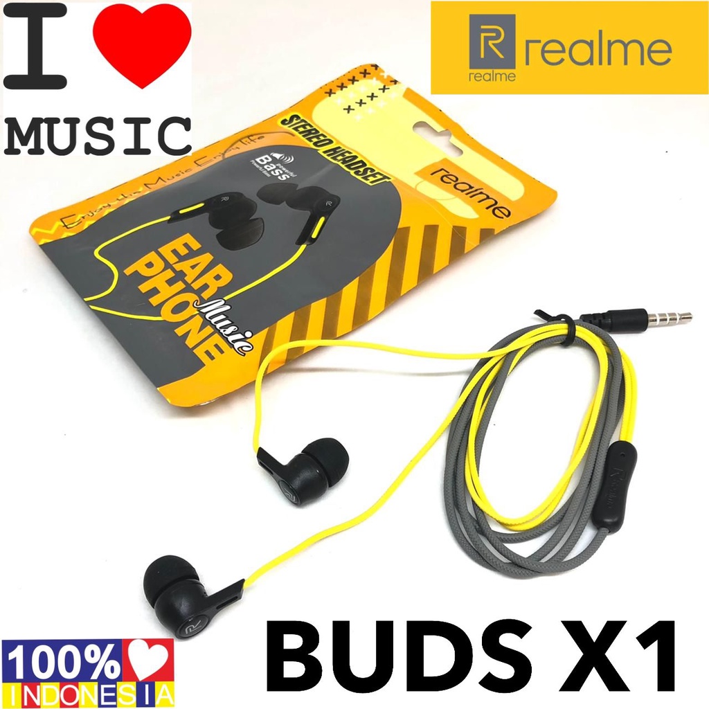 HEADSET REALME BUDS R100 GAMING  EDITION - EARPHONE REALME C1 C2 - HANDSFREE REALME 3 3 PRO EARPHONE REALME R100 R102 X1