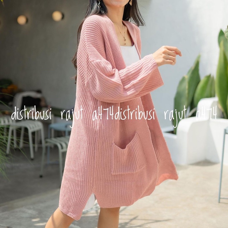 LONG BION OUTER KARDIGAN OVERSIZE LAVELLA OUTER  PANJANG RAJUT PREMIUM