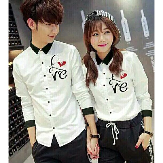 ready lima warna kemeja couple cowok cewek fashion hem kapel baju bagus masa kini cople ok