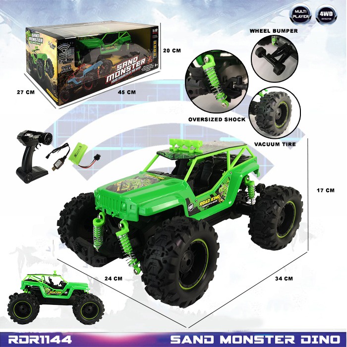 PROMO RDR1144 RDR1011 Mainan Anak Mobil RC Remote Control Crawler Offroad Jeep 6x6 6WD RADAR