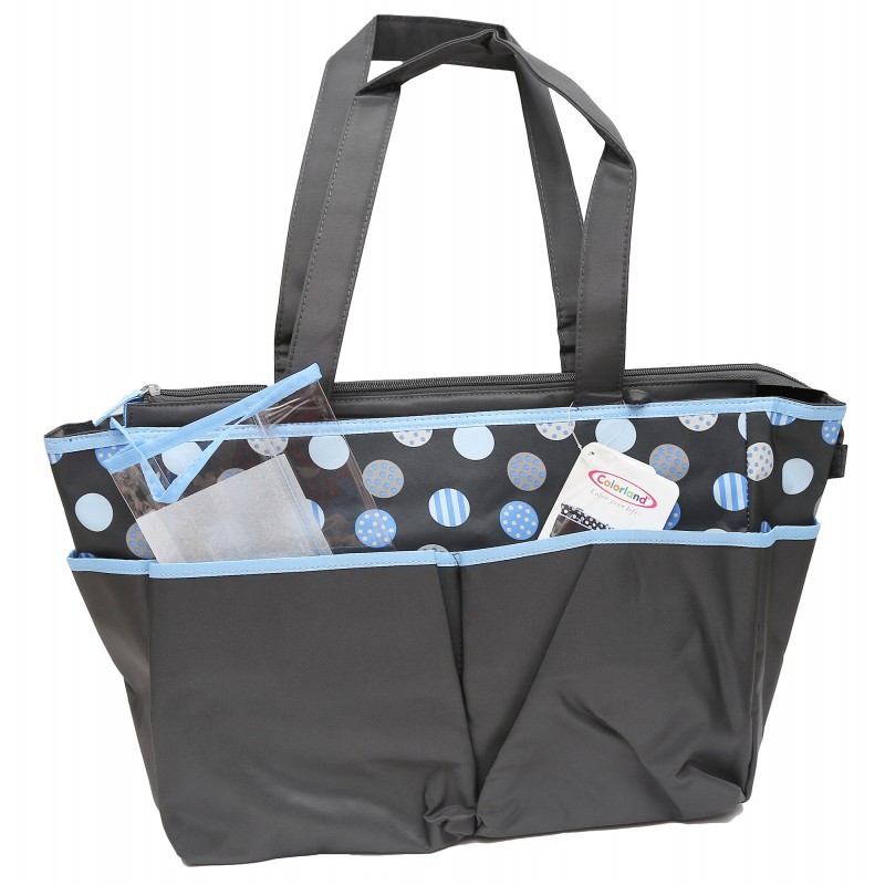 Colorland 4 in 1 Diaper Shoulder Bag - Black with Blue Bubble