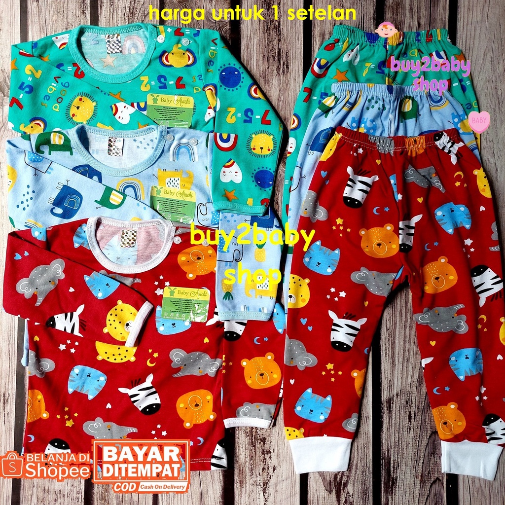 Baju bayi setelan kaos panjang dan celana panjang Baby Aruchi 6-18 bulan 1 setelan