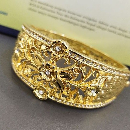 Gelang Xuping Swarovski model bukaan warna Gold