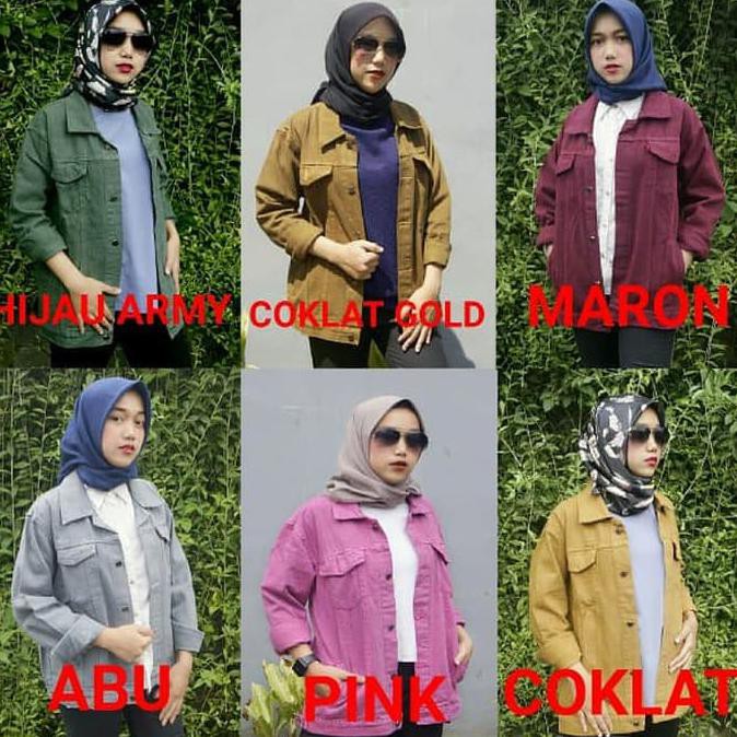 KUALITAS BAGUS JAKET JEANS LEVIS CEWEK WANITA HIJAU ARMY COKLAT SANDWASH BROWN MERAH