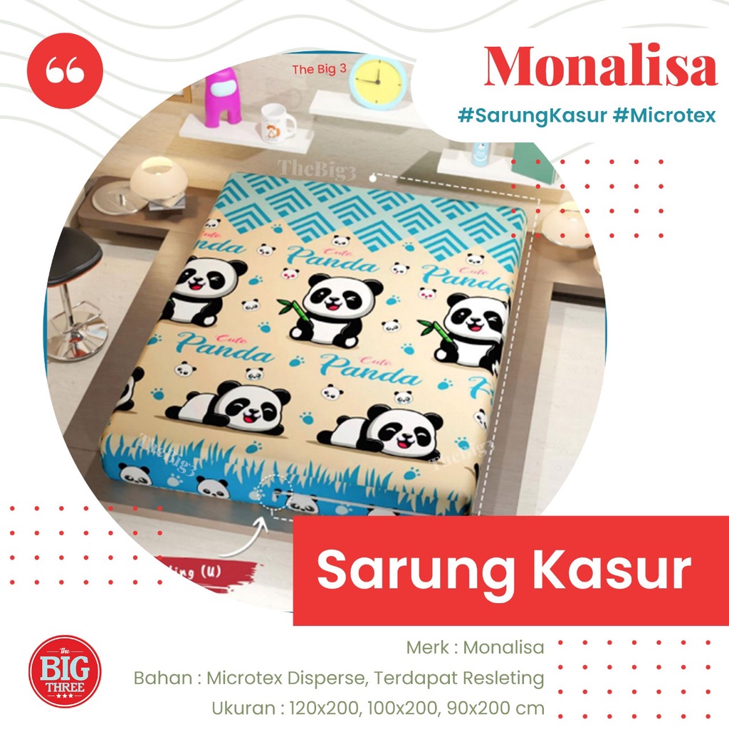 MONALISA Sarung Kasur 90x200 / 100x200 Tinggi 15 Motif Toy story Sweet monstera Sageometris Dark round Dark line Line square Good moonstar  Planet galaxy Meet geometric   - Sprei Single 120 100 90 SP anak resleting