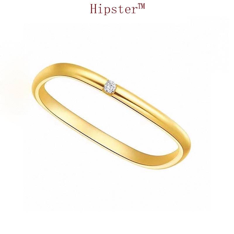 Domineering luxury geometric ring with diamond square gold ring