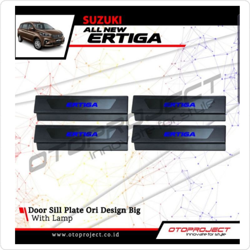 Sill Plate Samping Ertiga New 2019-ON With Lampu Big Design Merk Otoproject