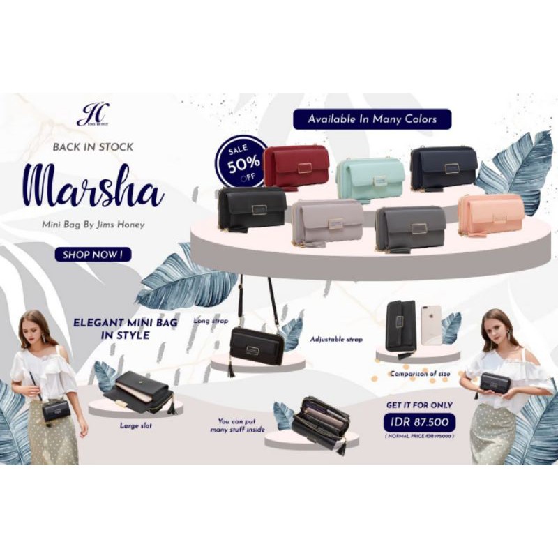 JIMS HONEY Marsha Minibag Tas Selempang Wanita Best Seller Jimshoney Mini Bag JH Dompet Sling HP