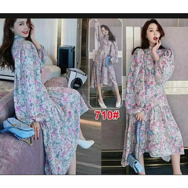 710#Dress korea/dress casual/fashion wanita/dress