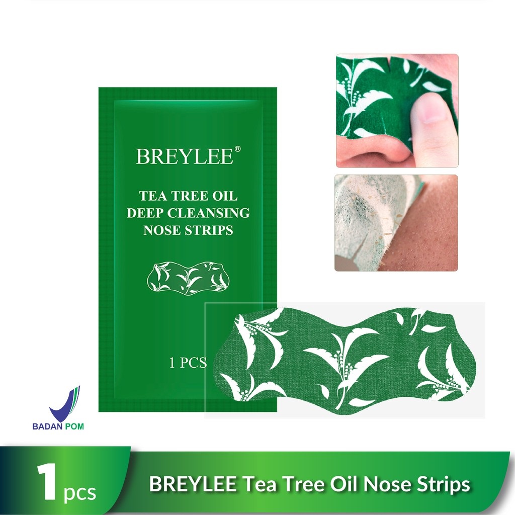 BREYLEE Tea Tree Blackhead Mask Nose Strips - Masker Hidung Pembersih/Pengangkat Komedo (1 Strip) stiker komedo