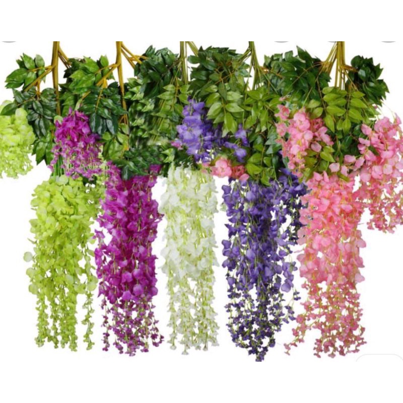 Daun wisteria jumbo bunga palsu