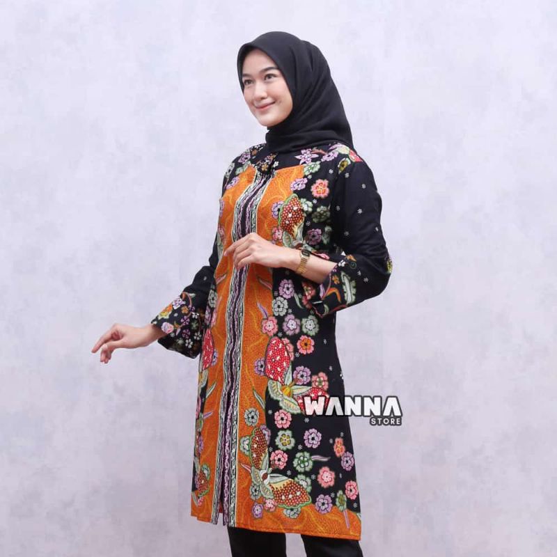 SET BATIK WANITA ROK DRESS TUNIK  MODERN EXLCUSIVE UNGGUL JAYA