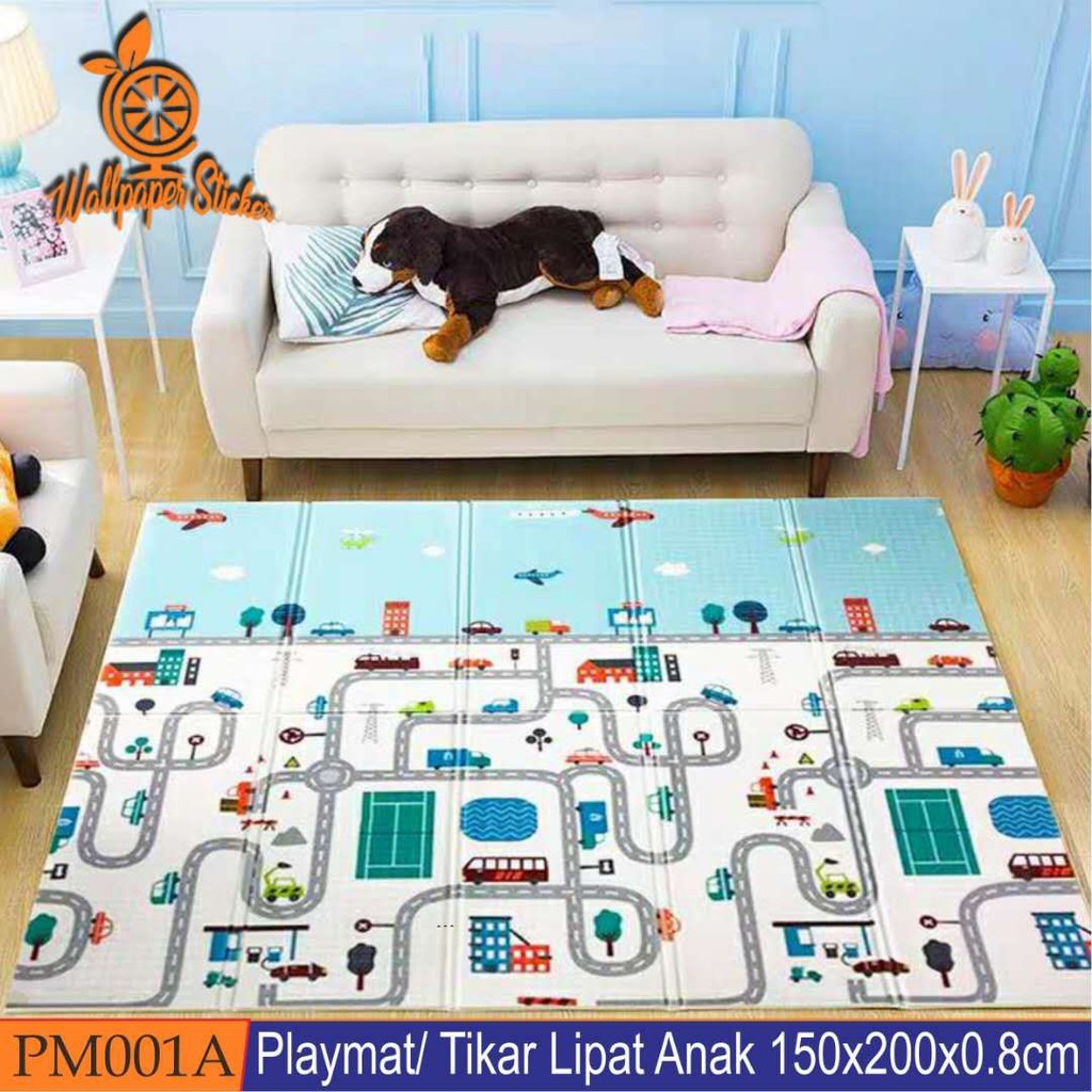 home_colection BEST SELLER Playmat Import Matras Empuk Kelas bagus Premium murah (tebal 0,6&amp;0,8) Motif Bolak Balik cocok untuk anak kecil bisa Karpet bayi empuk / Matras bayi