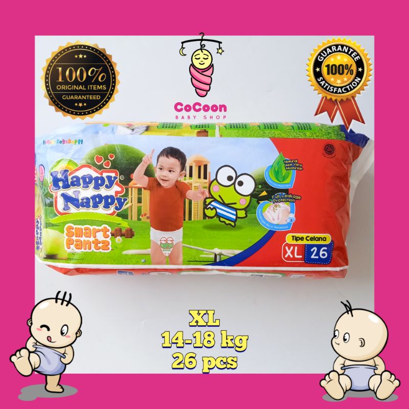 Popok Bayi Happy Nappy Smart Pants Celana XL26 XL 26