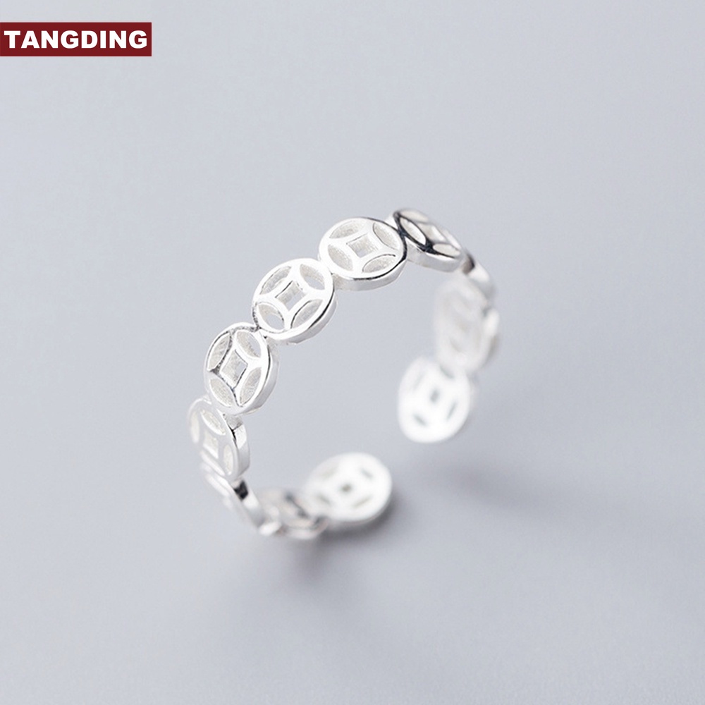 【COD Tangding】Contracted Good Luck Copper Coins Index Finger Tail Ring Korea Fashion Accessories Jewelry