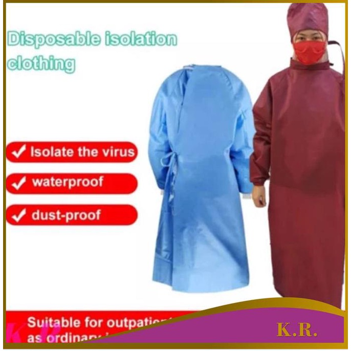 :::::::] Baju medis APD Gown APD Long Gown Gaun Gamis Spunbond 60-100 gsm