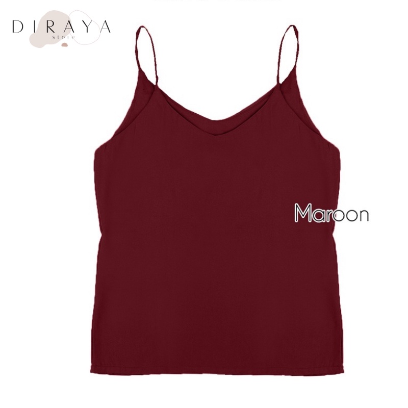 Diraya Tank Top Korean Style Bahan Crepe Catarina Premium-Maroon