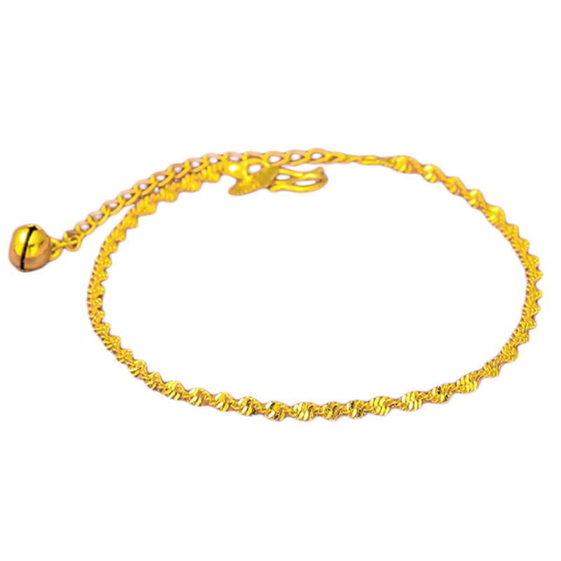 Gold Bracelet Women's Water Wave Pattern Korean Jewelry Retro Simple Twisted String Thin Chain