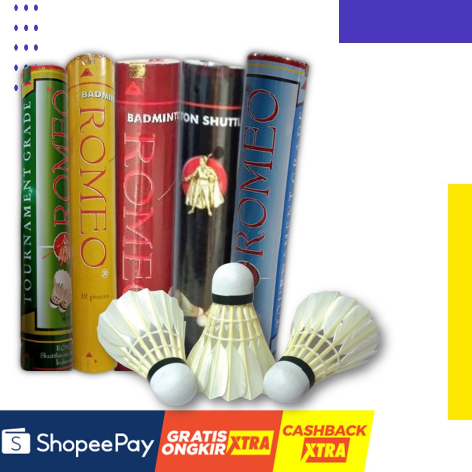 Suttlecock Bulutangkis Kok Badminton Romeo Hijau Biru Kuning Merah