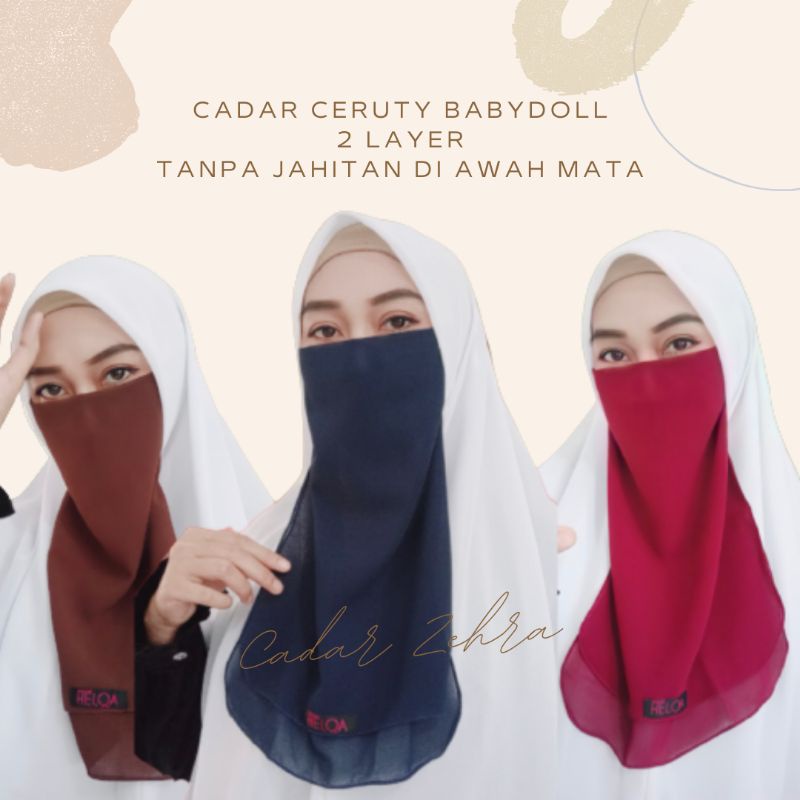 Zehra Cadar Tali 2 Layer Cadar Tali Dua Layer Cadar 2 Layer Cadar Ceruty Babydoll Cadar Babydoll Cad