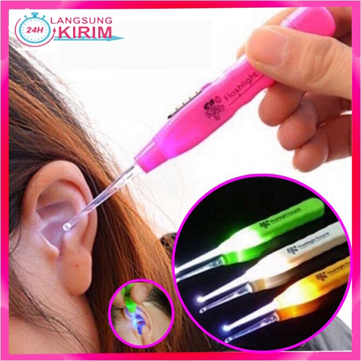 [Promosi Terbaru] Korek Kuping Senter Led Nyala Earpick Lash Light Lampu anak Souvenir Murah